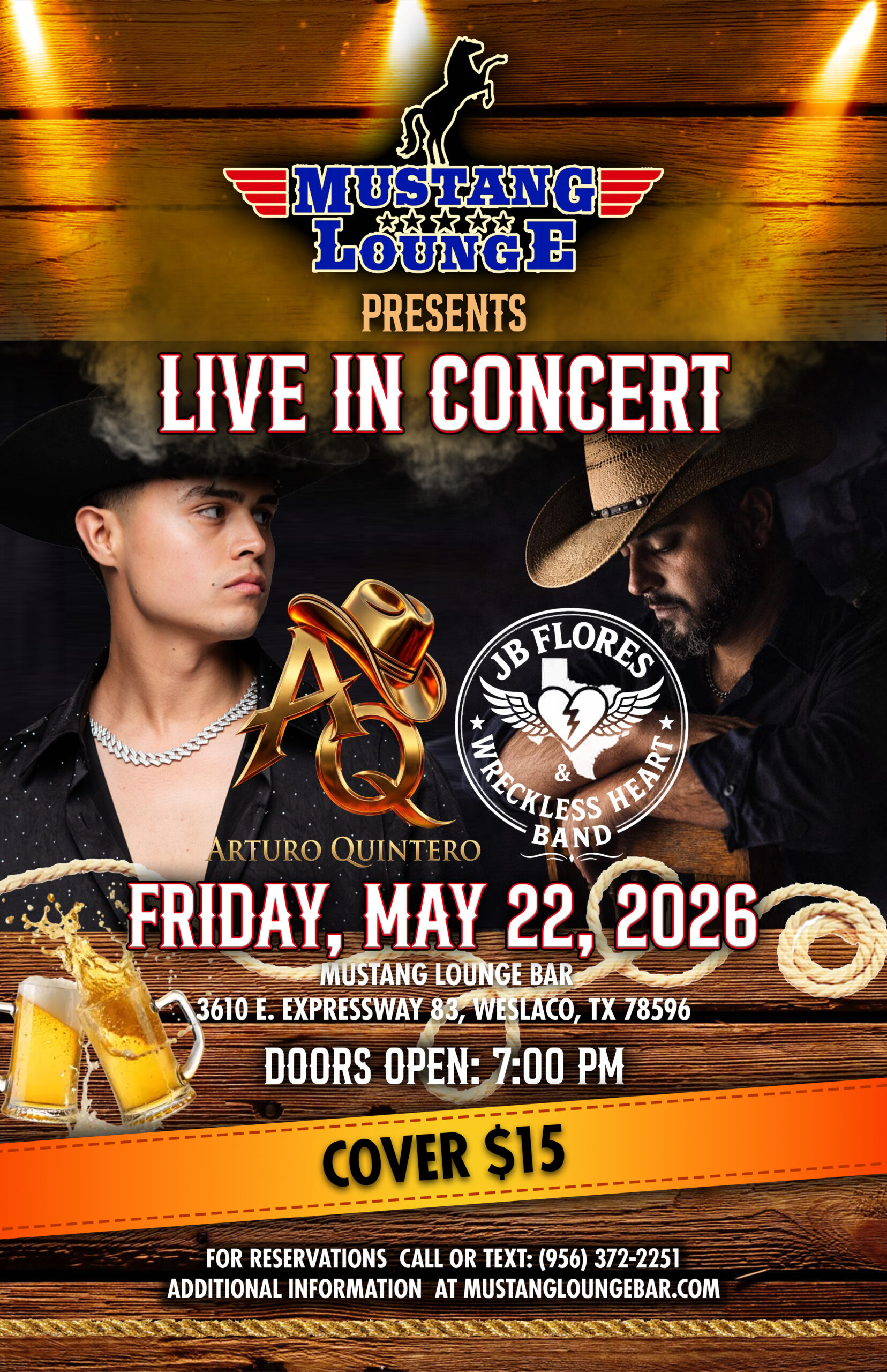 JB Flores & Wreckless Heart with Arturo Quintero Band Live – Friday, May 22, 2026