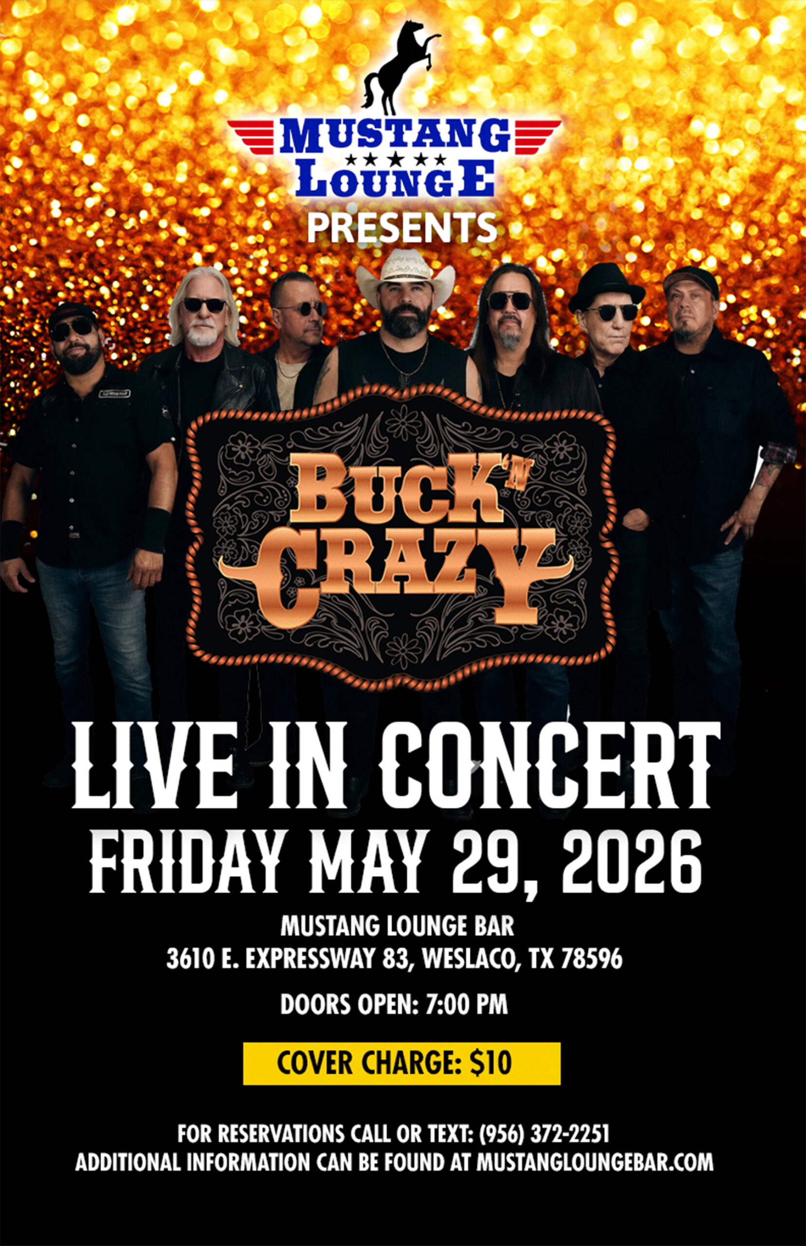 Buck’n Crazy Live in Concert at Mustang Lounge – Friday, May 29, 2026