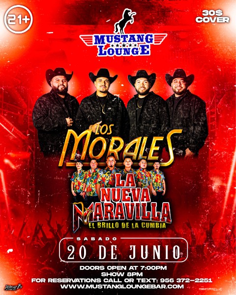 Los Morales & La Nueva Maravilla Live in Concert at Mustang Lounge – Saturday, June 20, 2026!