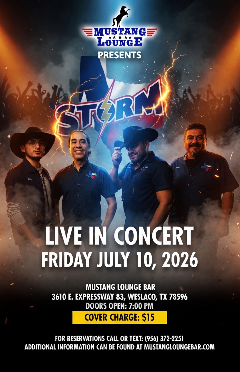Texas Storm Live in Concert at Mustang Lounge – Friday, July 10, 2026!