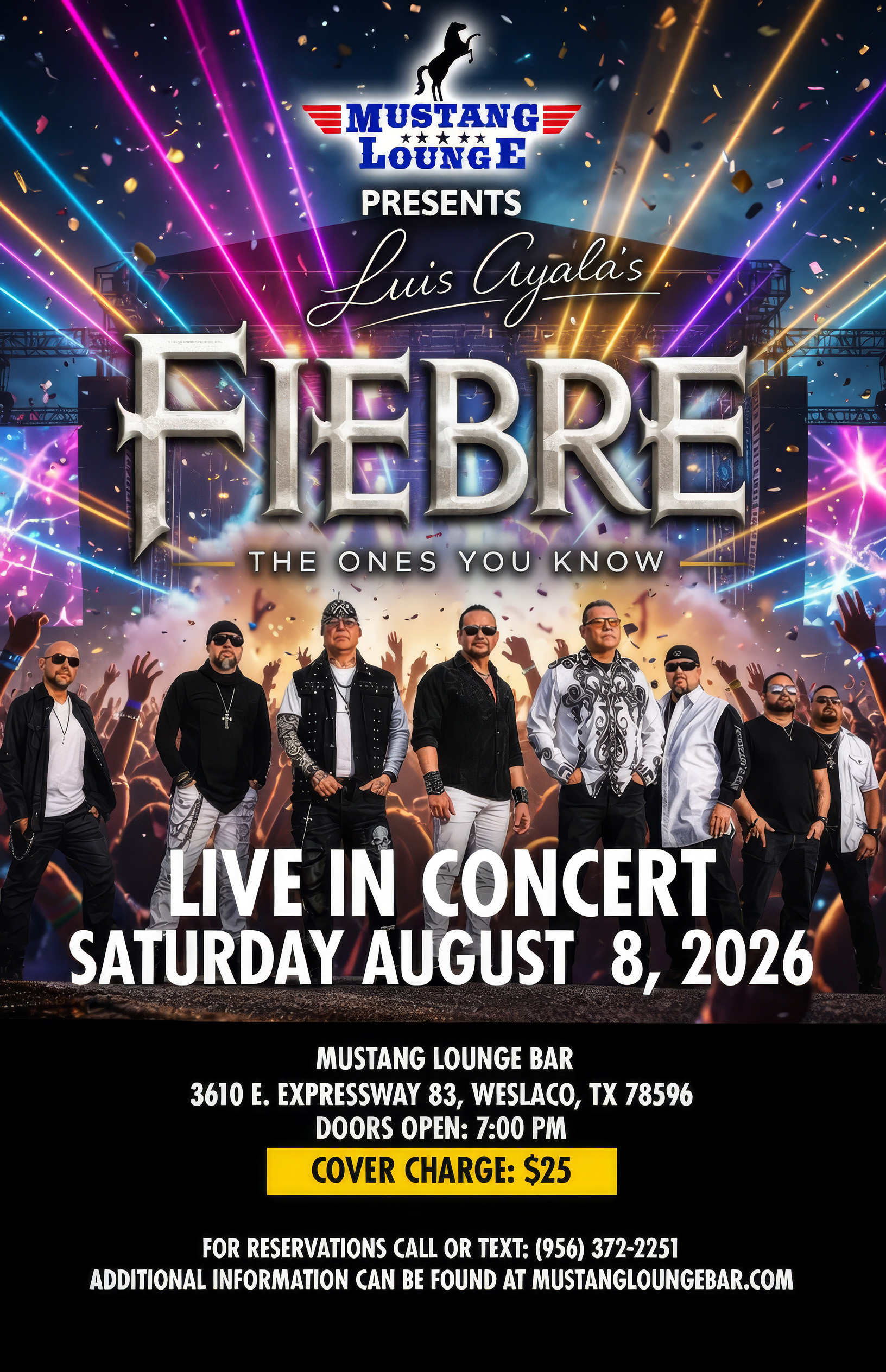 Luis Ayala’s FIEBRE Live in Concert at Mustang Lounge!