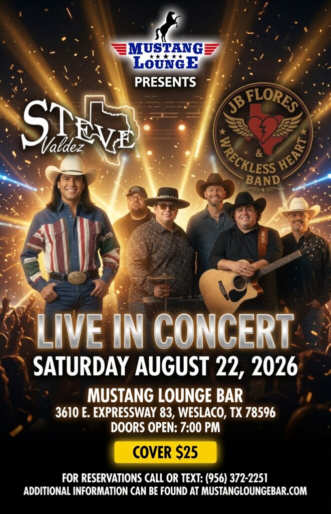 Steve Valdez & JB Flores & Wreckless Heart Band Live in Concert – Saturday, August 22, 2026