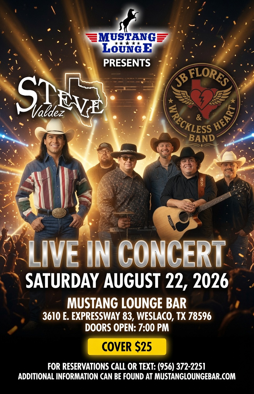 Steve Valdez & JB Flores & Wreckless Heart Band Live in Concert – Saturday, August 22, 2026