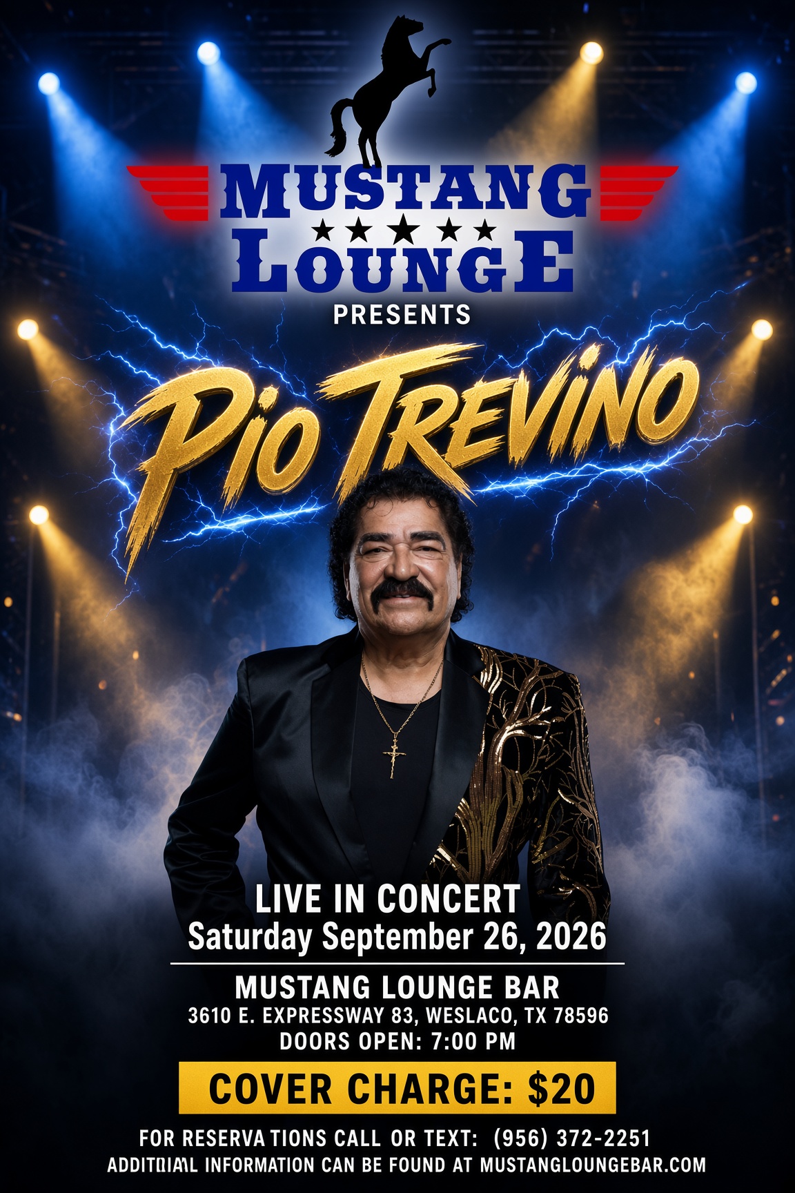 Pio Trevino Live in Concert – Saturday, Sept. 26, 2026 | $20 Cover