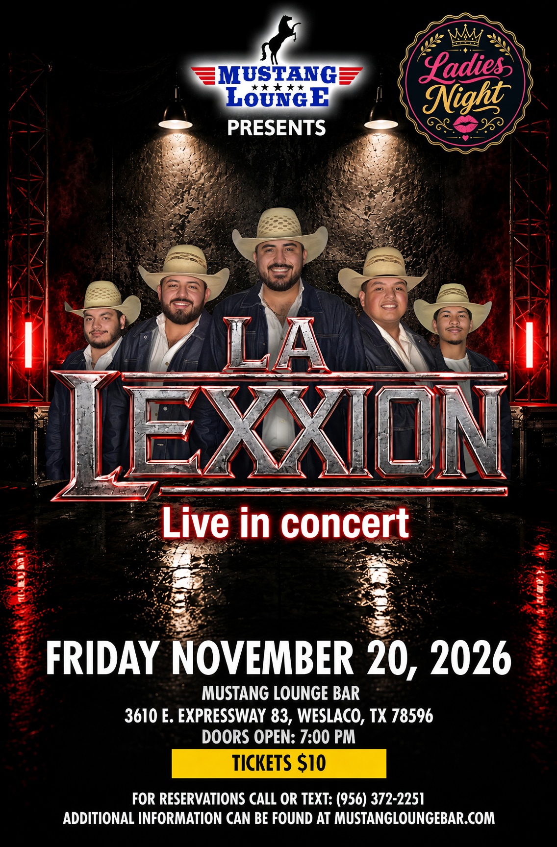 La Lexxion Live – Ladies Night Friday, Nov. 20, 2026 | $10 Tickets